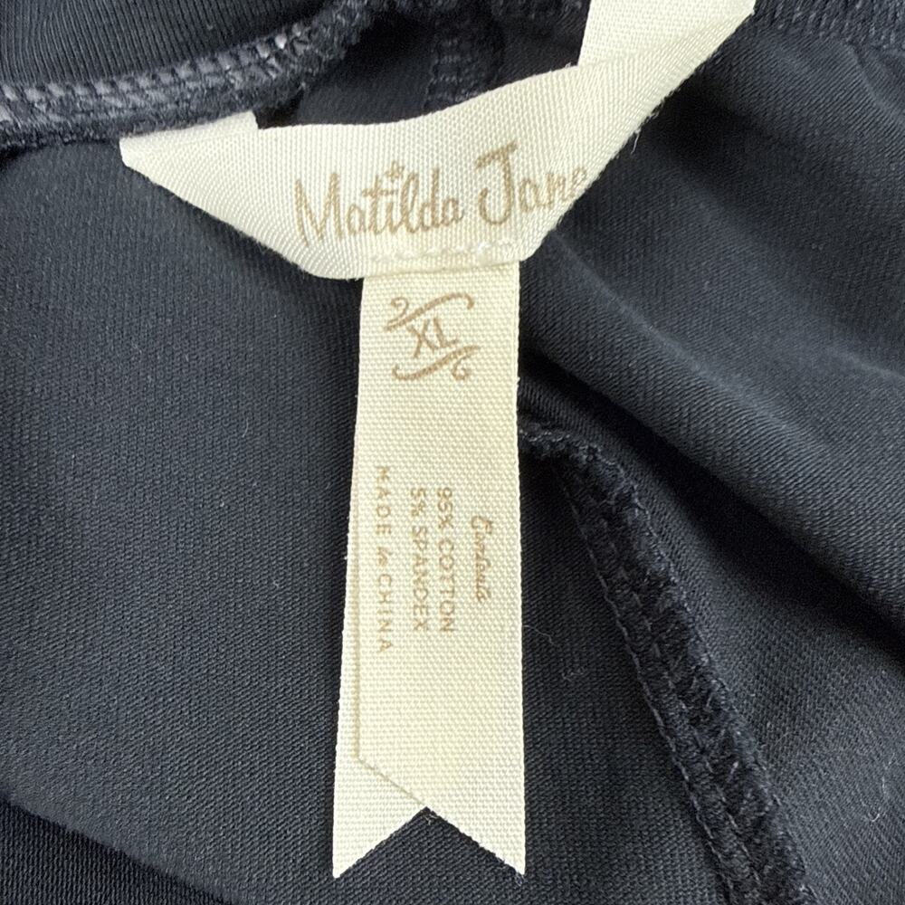 Matilda Jane XL Black Wide Leg Pants Artsy Boho Tiered Hem Relaxed Pull On - Picture 8 of 11